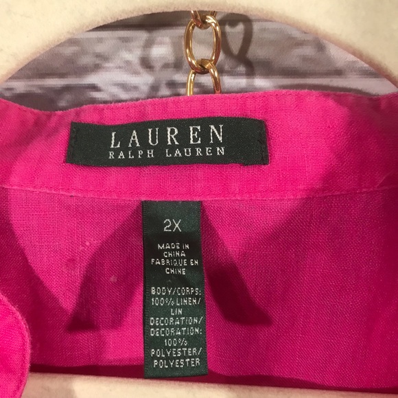Lauren Embroidered Pink Blouse Sz 2X (K19) - Picture 4 of 4